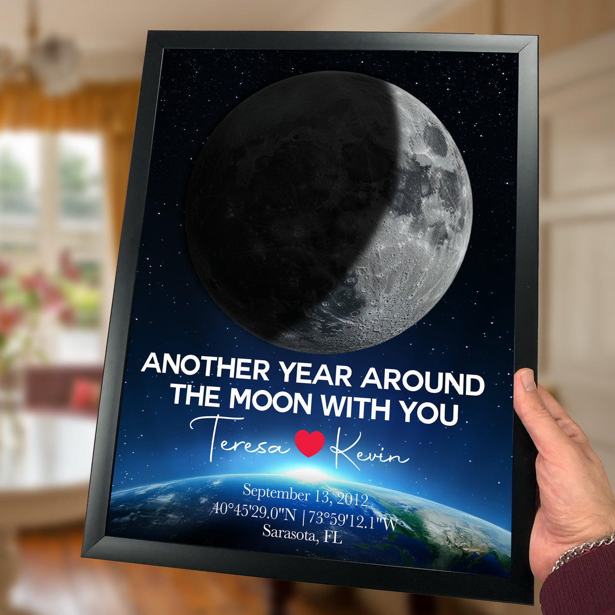 The Night Our Love Was Born - Personalized Moon Phase Map(Glass)