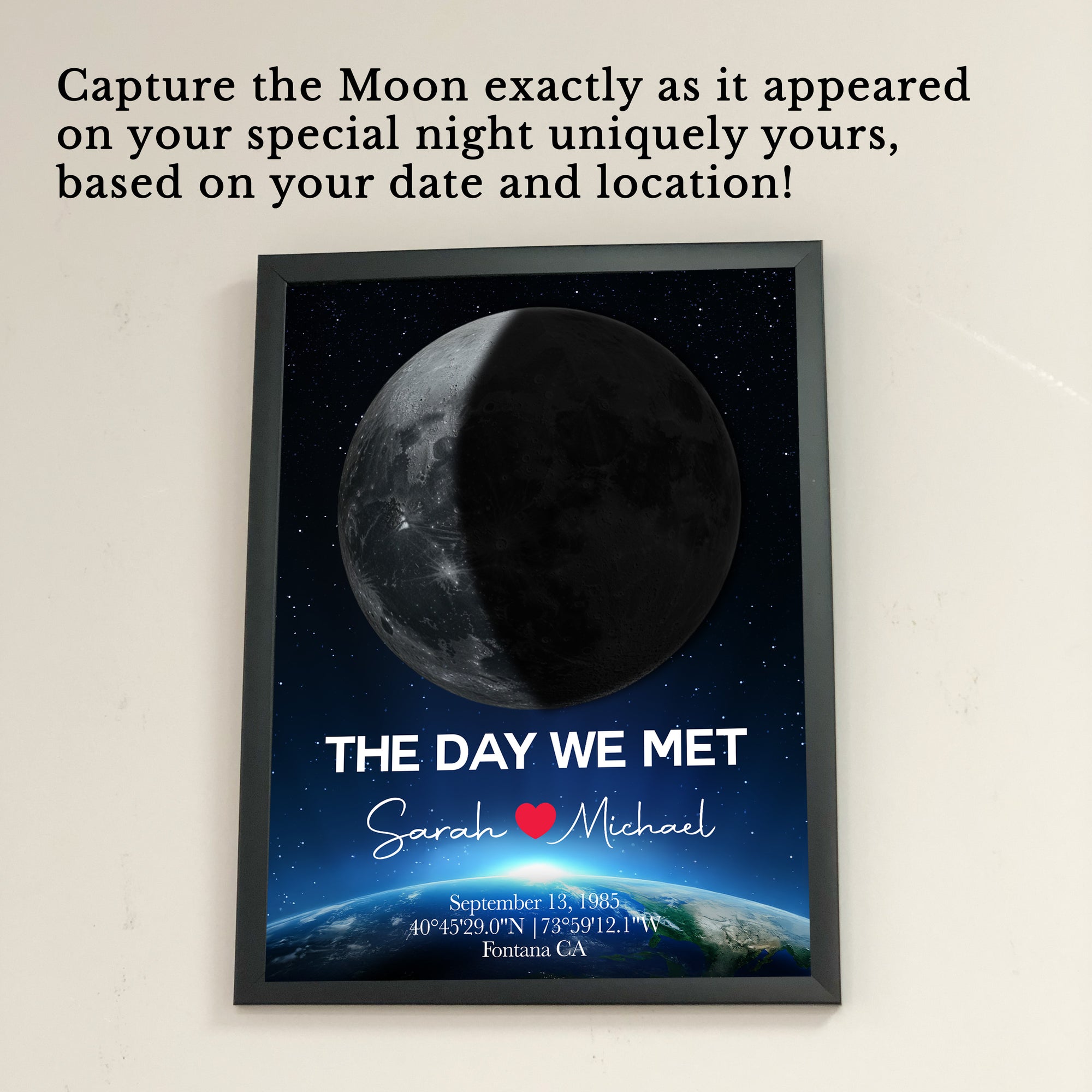 The Night Our Love Was Born - Personalized Moon Phase Map(Glass)