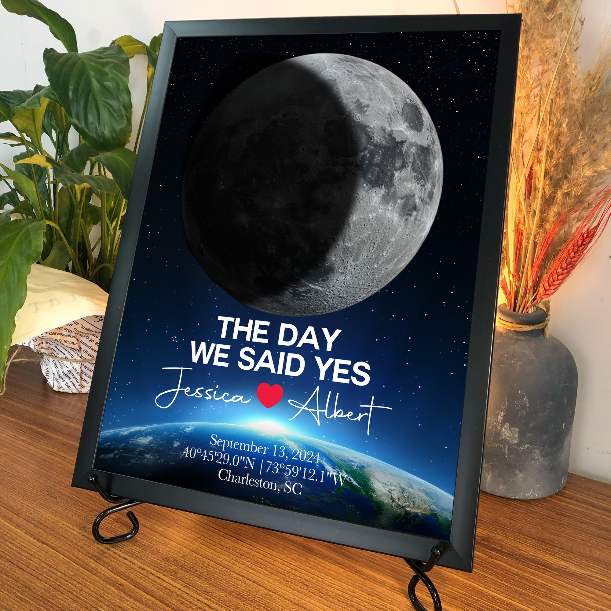 The Night Our Love Was Born - Personalized Moon Phase Map(Glass)